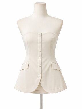 MELLODAY Cream A-Line Skirt